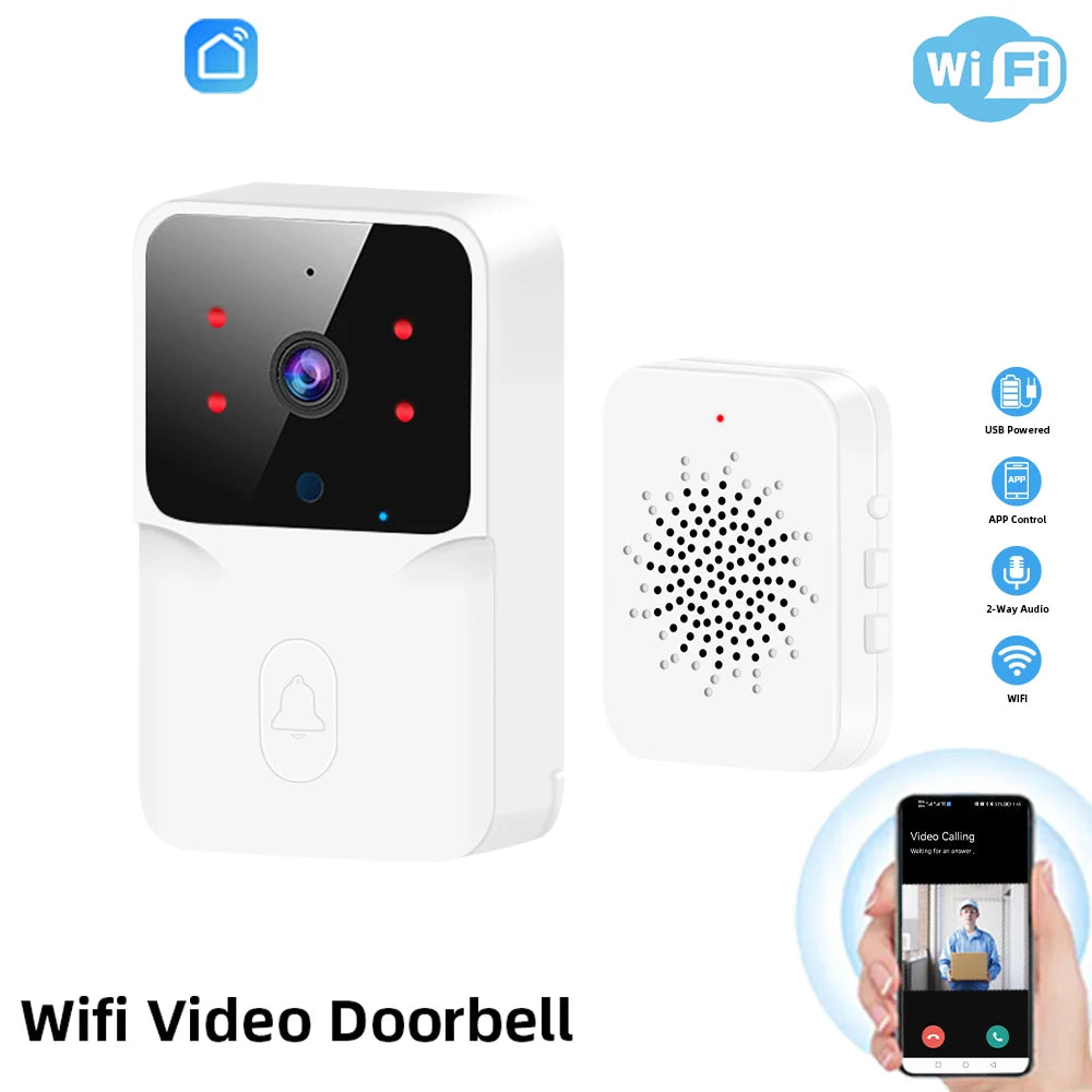 Smart Home WiFi Video Doorbell Wireless Phone Two-way Intercom System IR Night Vision Doorbell Security Door Bell Camera Monitor