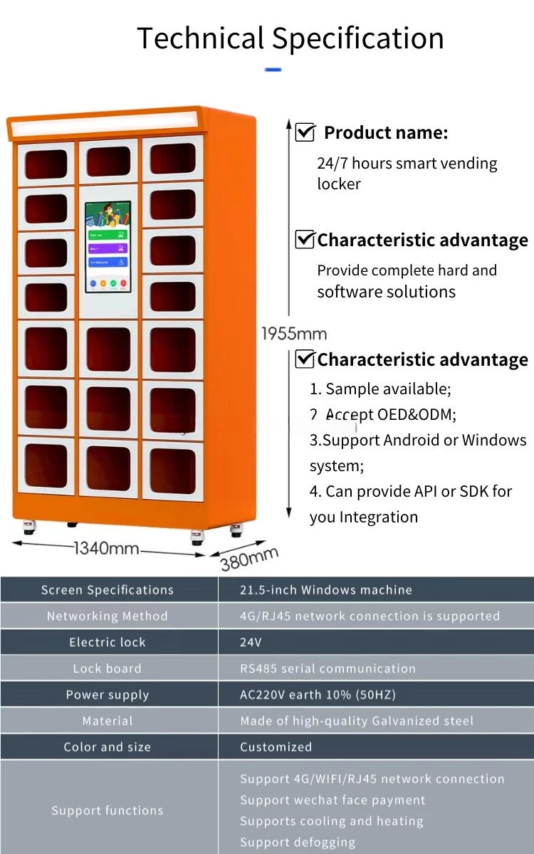 Customized Smart Lockers Vending Machines Sell Fresh Eggs, Vegetables, Fruits, Smart Electronic Lockers