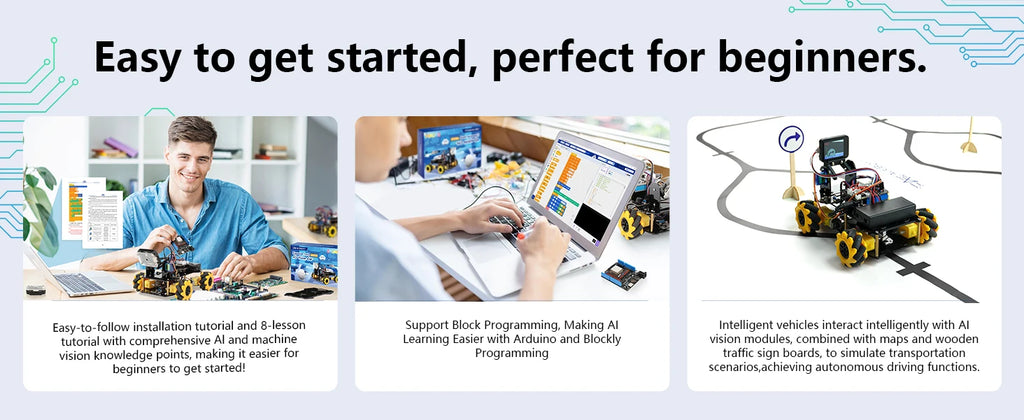 ACEBOTT AI Robot Car Kit with Real-Time Object Detection and Tracking for Arduino Smart Robotics Programming Kit