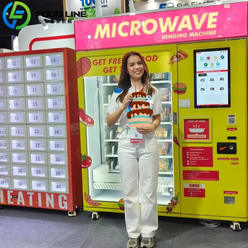 Commercial Hot Food Vending Machine Fully Automatic For Business High Capacity Hot Meal Automat With Cloud Management System