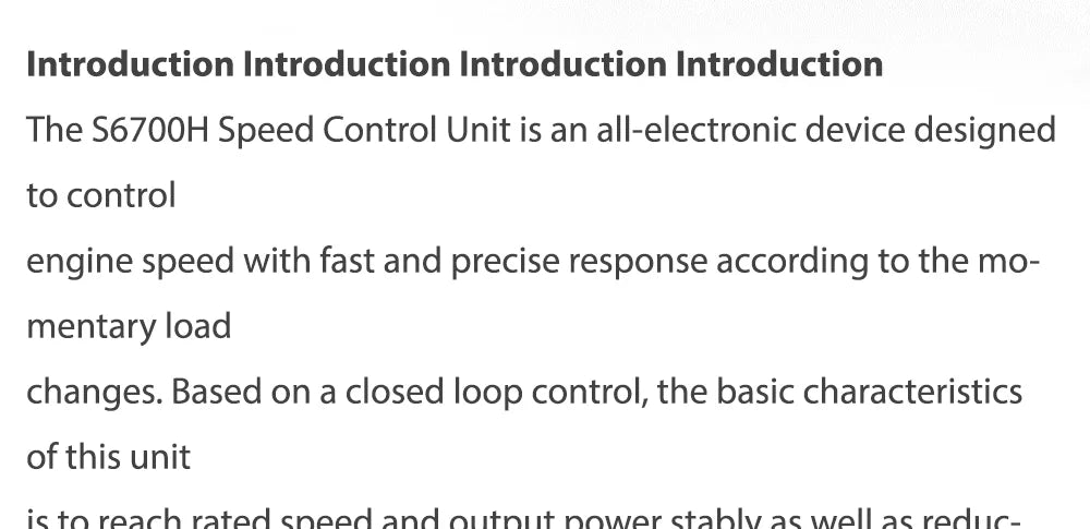 S6700H Controller Electronic Generator Speed Control Governor