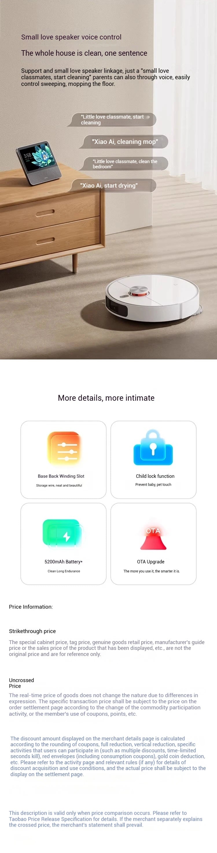 XIAOMI MIJIA M40 Robot Vacuum Cleaner,High-Precision Obstacle Avoidance,12Kpa Suction,Intelligent Mop Lift,LDS laser navigation