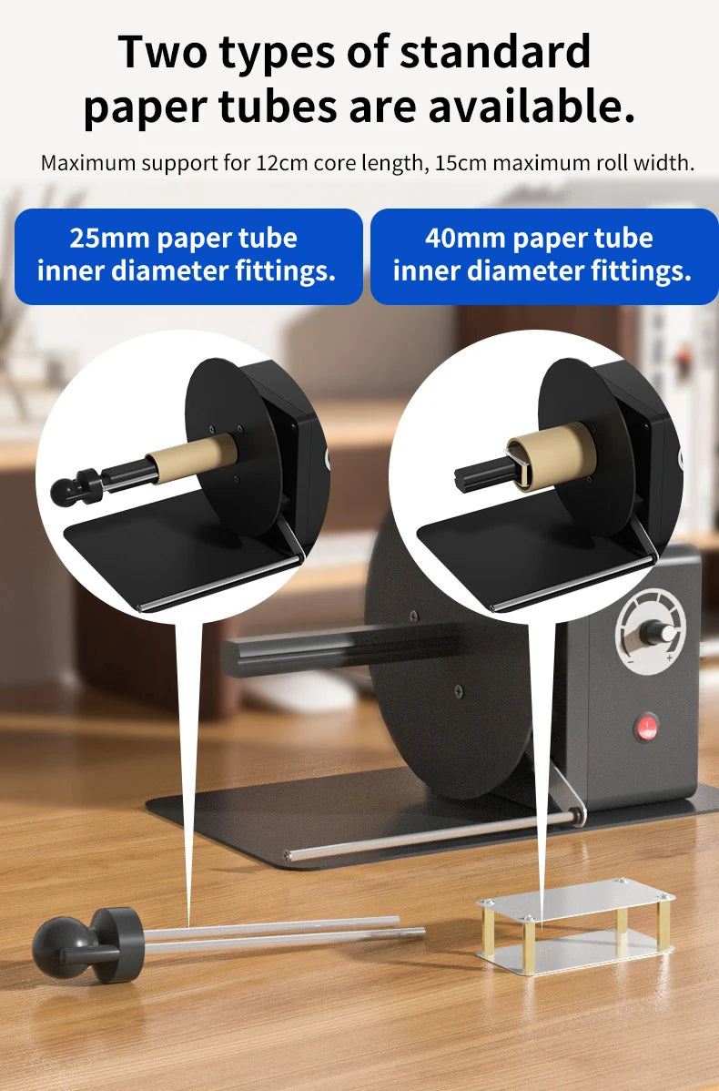Automatic Label Rewinder Stepless Speed Adjustable Label Dispenser Industrial Grade Label Printer Accessory for Barcode,Sticker