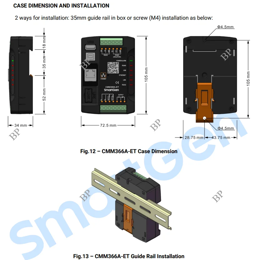 SmartGen Controller Communication Module CMM366A-ET Wired Ethernet CMM366A WIFI Cloud Server Internet Monitor Generator Parts
