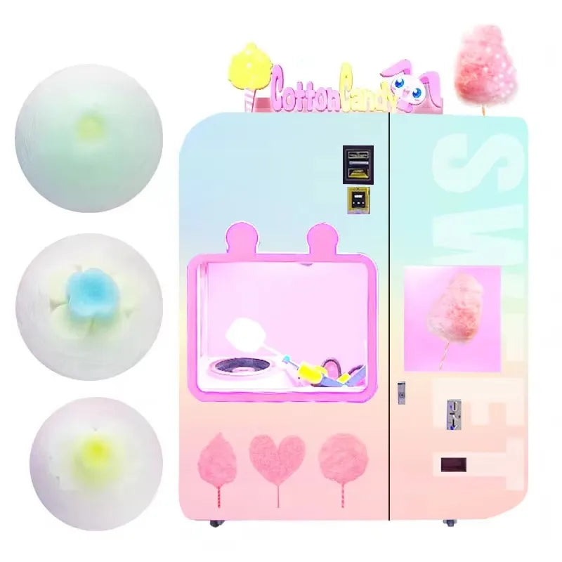 Custom Full Automatic Cotton Candy Vending Machine Commercial Electric Robot Cotton Candy Vending Machine in Mall