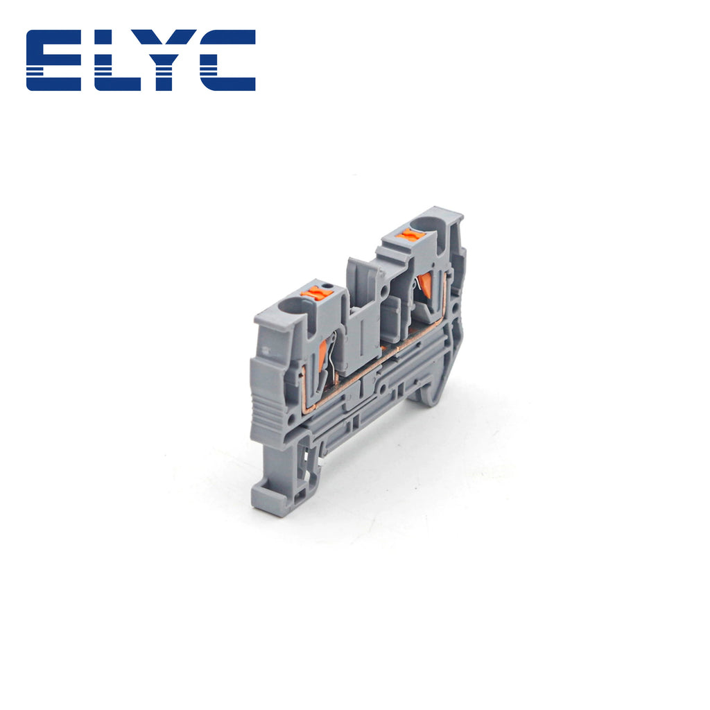 PT4 Push-In Terminal Block Spring Connection Feed-Through Screwless PT-4 Wire Electrical Connector Din Rail Terminals PT 4