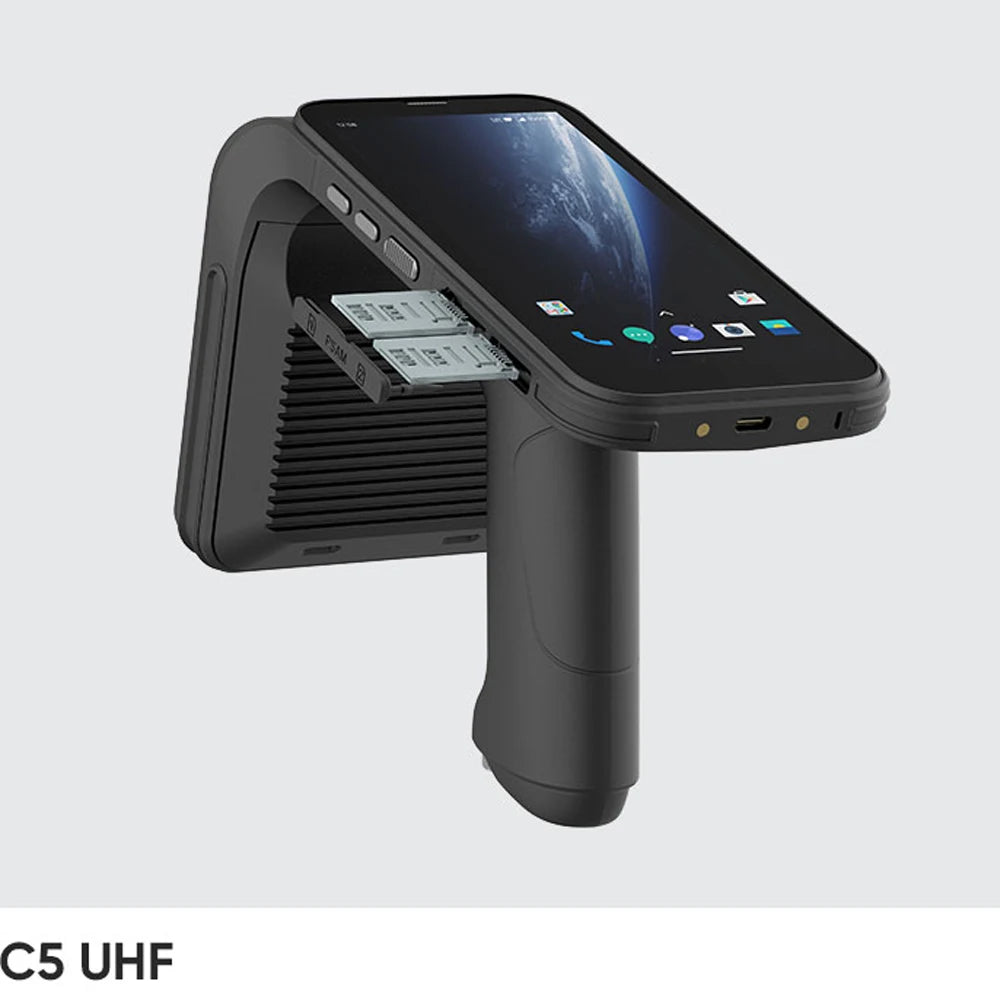 6 Inch Rugged Android PDA Barcode Scanner UHF Rfid Reader Antenna Mobile Industrial Handheld Terminal with Fingerprint Reader