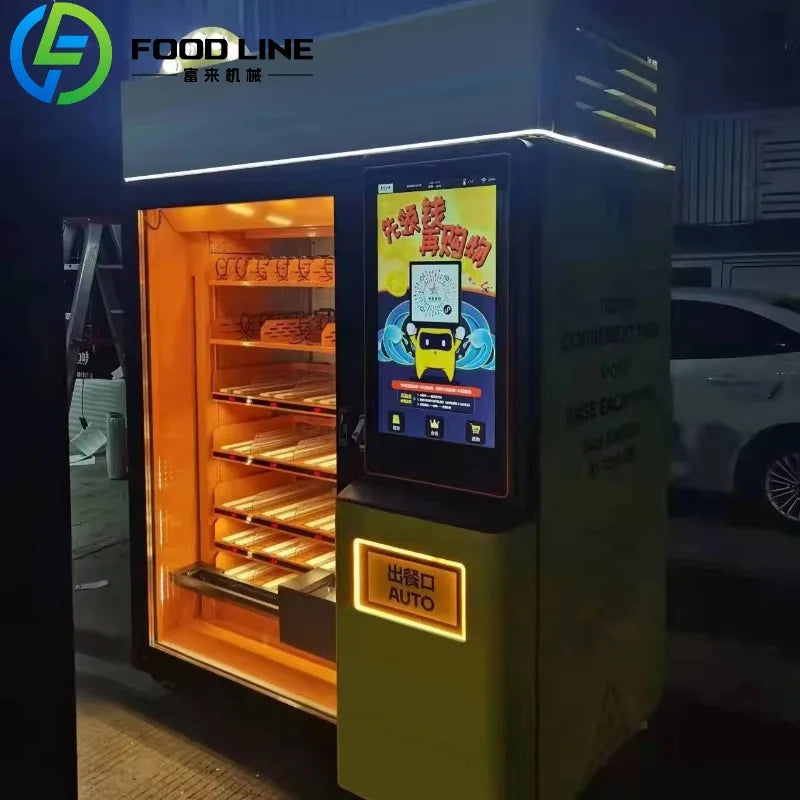 Custom Commercial Hot Food Automat High Capacity Warm Meal Vendor With Energy Efficient Heating System And LED Interface