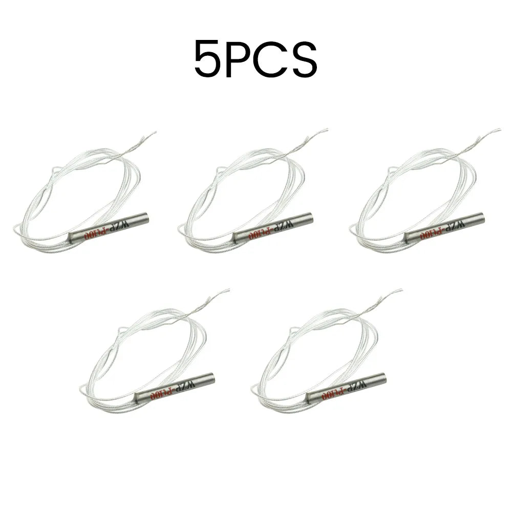 1/5x PT100 Temperature Sensor WZP-PT100 Platinum RTD Sensor Waterproof Temperature Sensing Probe for PID Temperature Controller