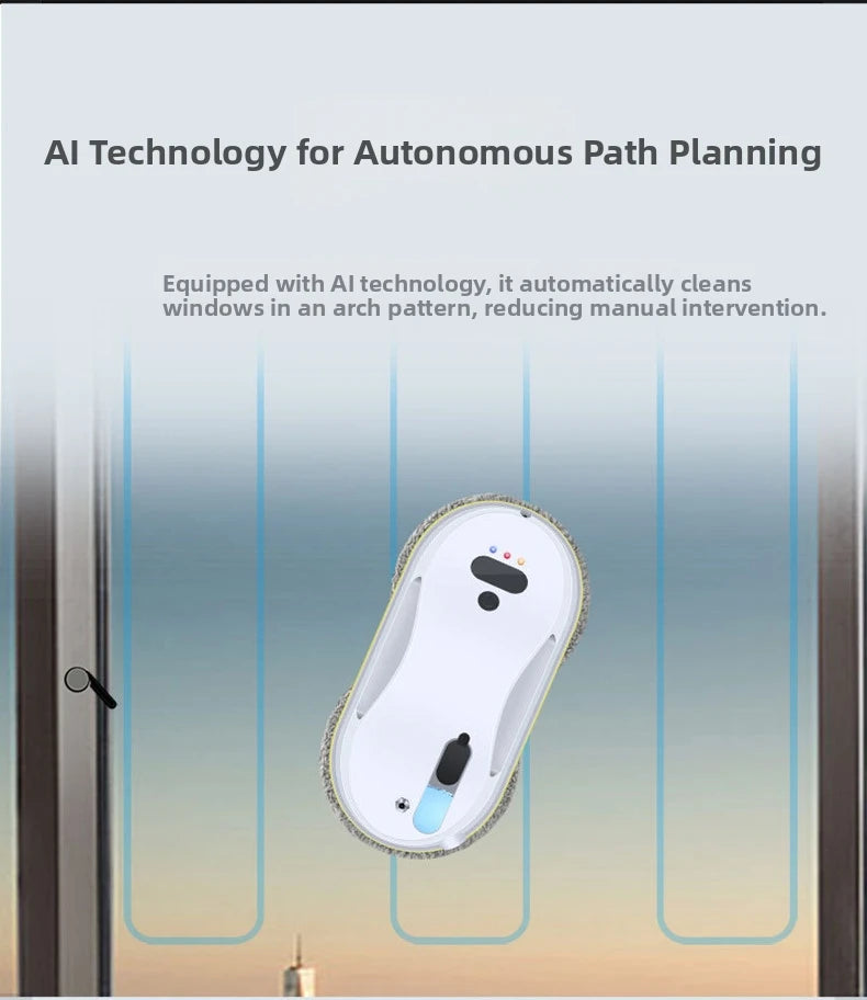 Clean Robot Auto-Spray Window Cleaning Robot Electric Glass Cleaner with Remote Control 360° Safety Rope & Suction High-Rise