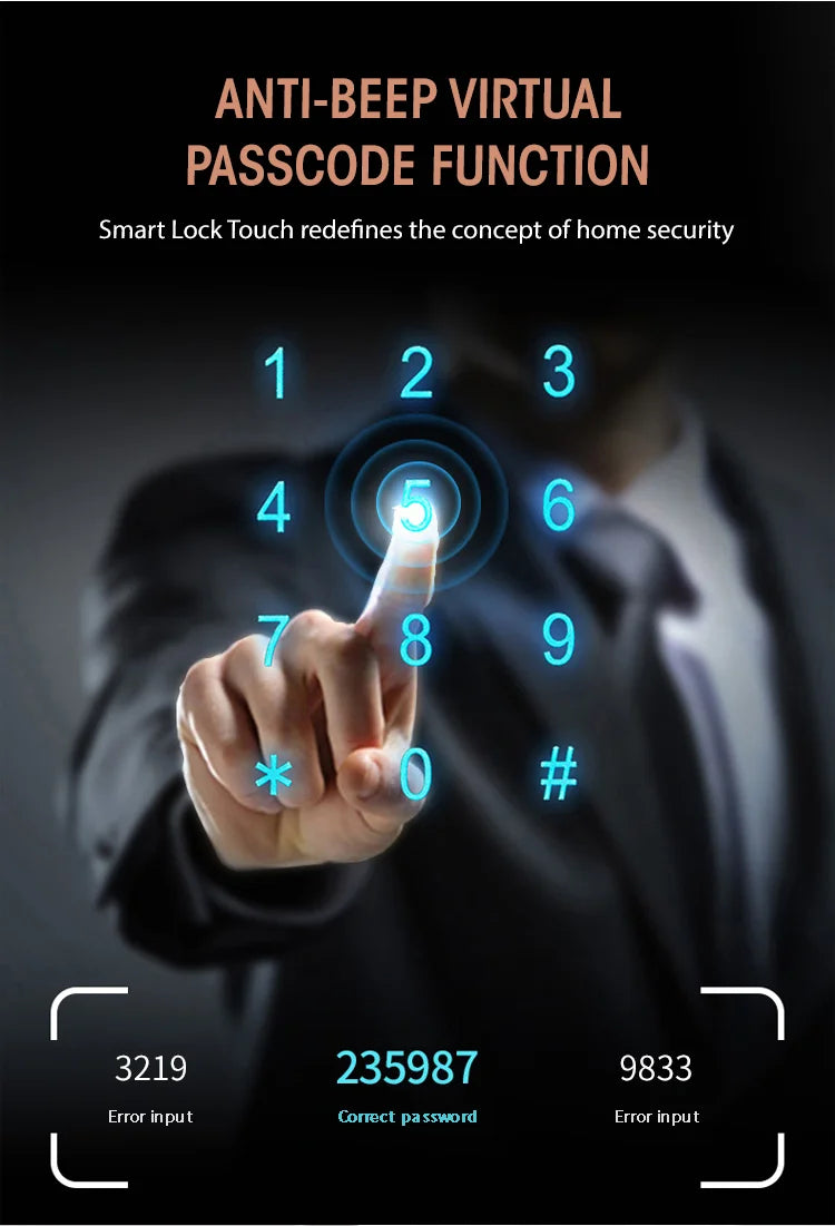Smart Door Lock System Fingerprint And Keyless Digital WiFi Biometric Lock Secure Your Home Or Office