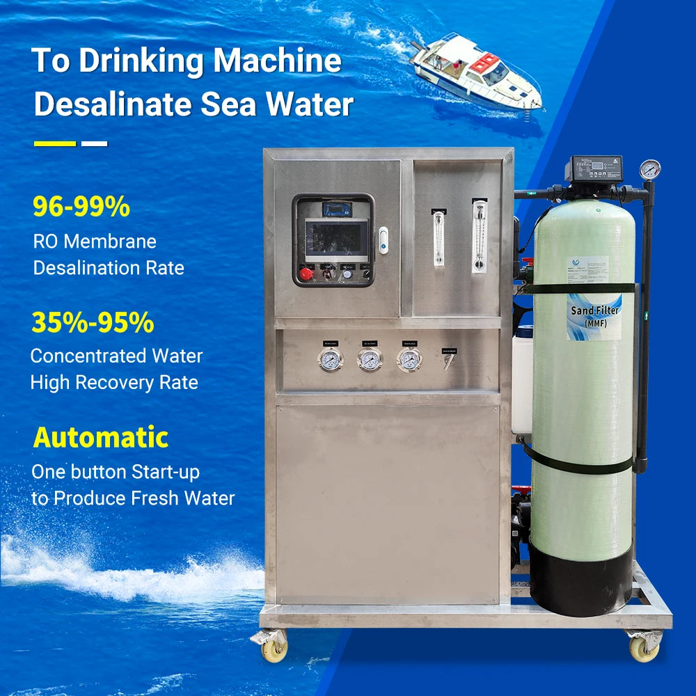 500lphro Seawater Reverse Osmosis Desalination Water Treatment Plant System for Drinking Water