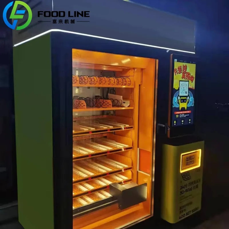 Custom Commercial Hot Food Automat High Capacity Warm Meal Vendor With Energy Efficient Heating System And LED Interface