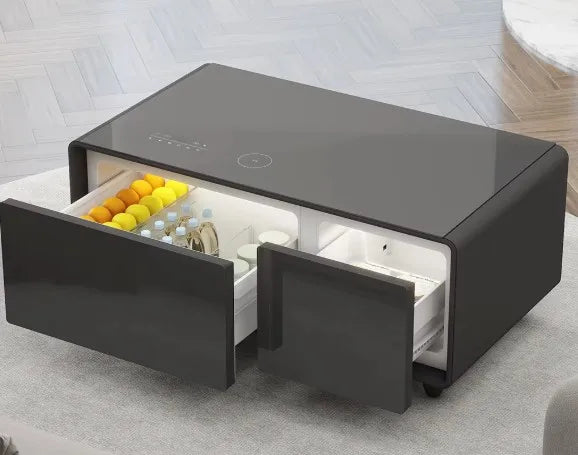 Smart coffee table refrigerator with wireless charging multi-function furniture automatic defrosting