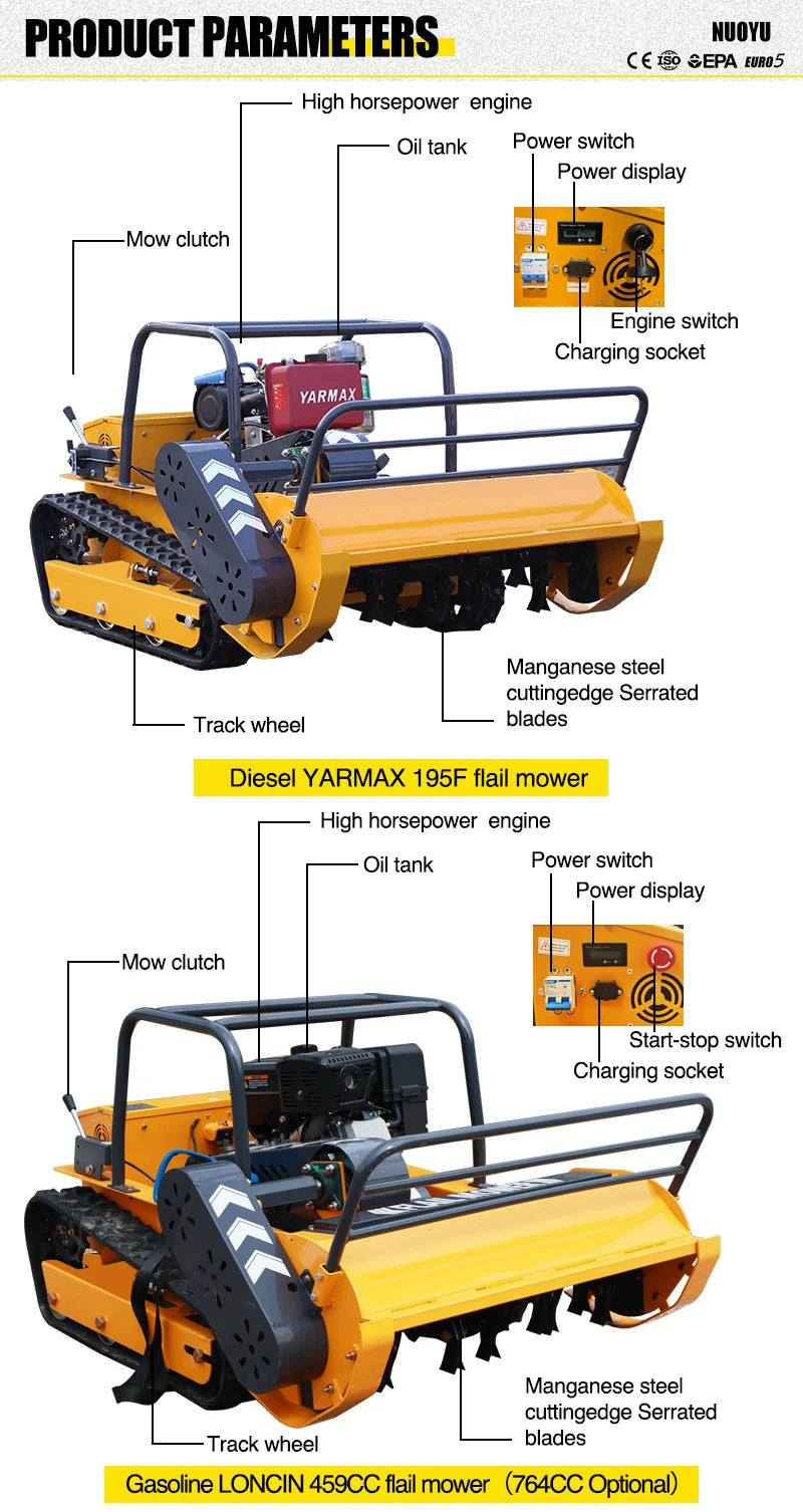 Customized Good Quality Crawler Lawn Mower Grass Cutter Mulcher Multi-functional RobotLawn Mower For Sale