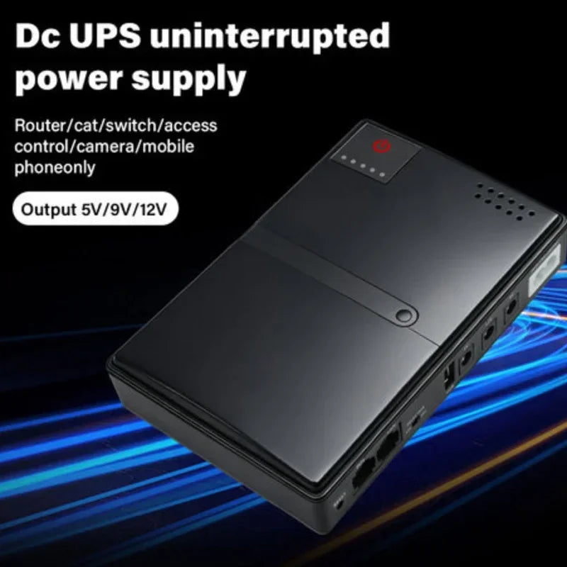 Battery Free 5V/9V/12V mini DC UPS Uninterruptible Power Supply, Suitable for Backup Power Supply of Routers/Modems/Security Cam