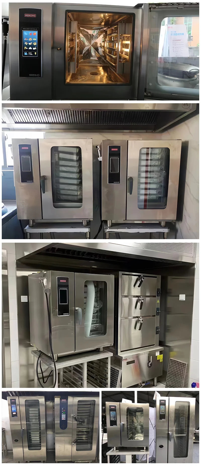 High Efficiency Customized Commercial Combi Oven Stainless Steel Electric Steaming Baking for Restaurant Hotel Kitchen