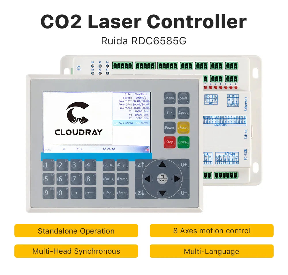 Cloudray Ruida RDC6585G Laser Controller 8 Axes Motion Control for Co2 Laser Engraving and Cutting Machine Controller System