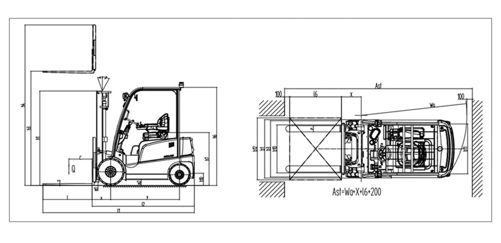Industrial Electric Forklift 1.5 Ton 3m Lift Height All Terrain Forklift for Warehouse Material Handling Lifting Equipment