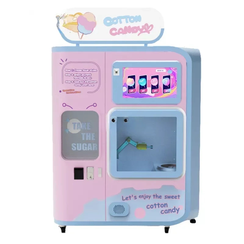 Commercial Cotton Candy Vending Machine Robot Fast Cotton Candy Machine Semi Automatic Forming Cotton Candy Making Machine