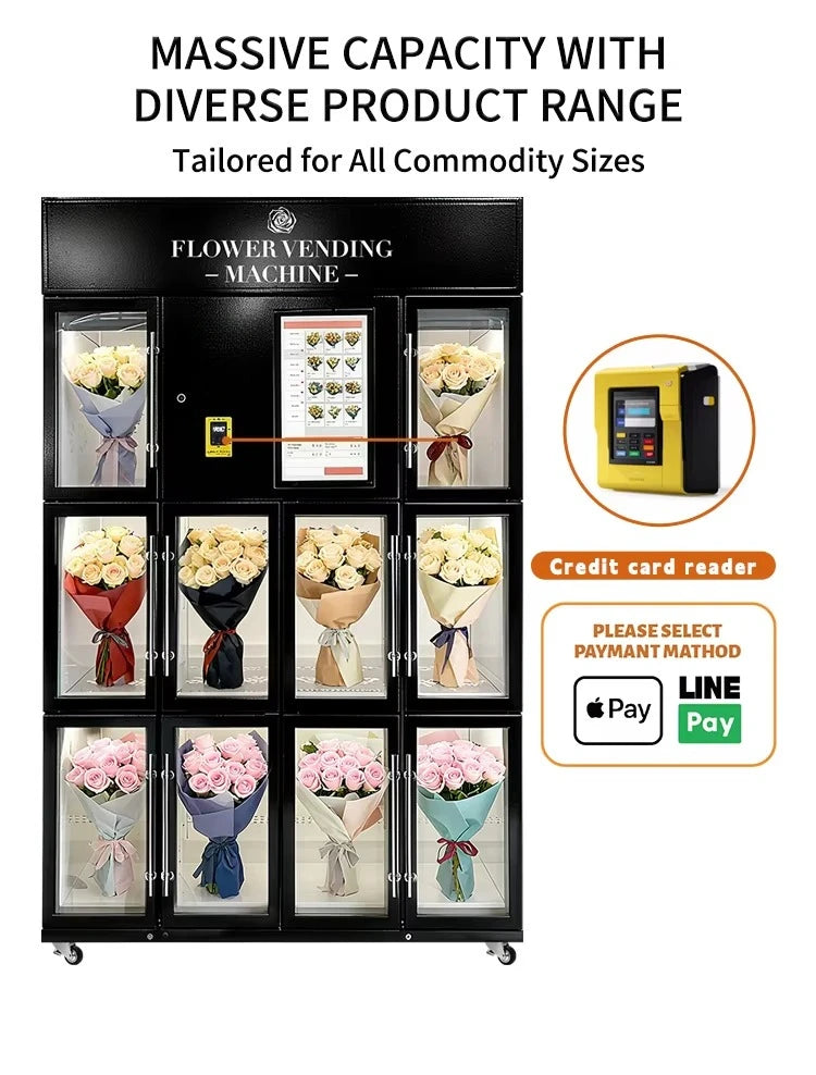 Fresh Florist Flower Vending Machine Customized Smart 24 Self Service Commercial Fresh Keep Indoor Mall Hospital Supermarket Use