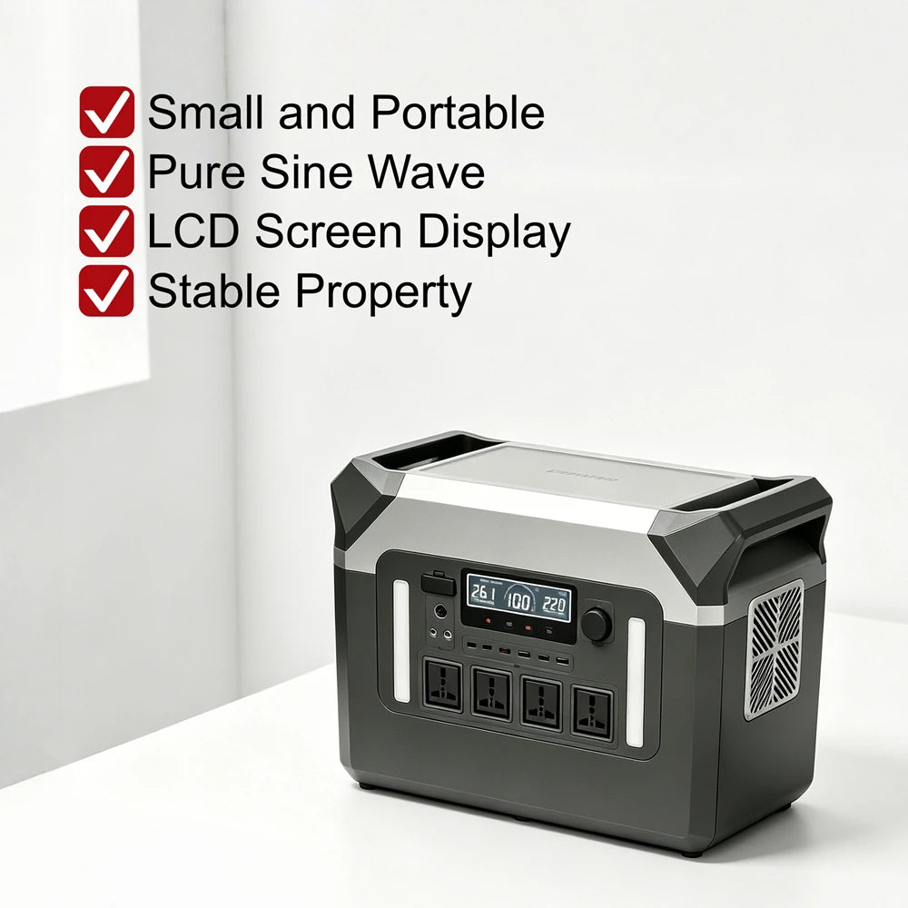 3000W Portable Power Station LiFePO4 Battery Solar Generator Power Bank Outdoor Camping Emergency Energy Storage Power Supply