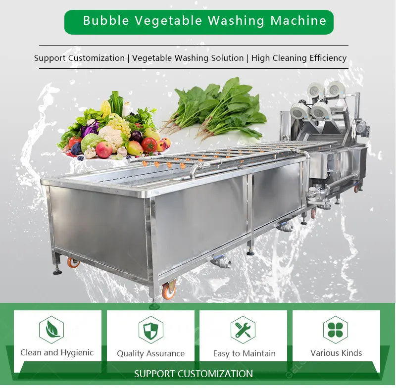 Customized Ozone Air Bubble Washing Machine Commercial Fruit Vegetable Cleaner High Efficiency Pesticide Removal Large Capacity