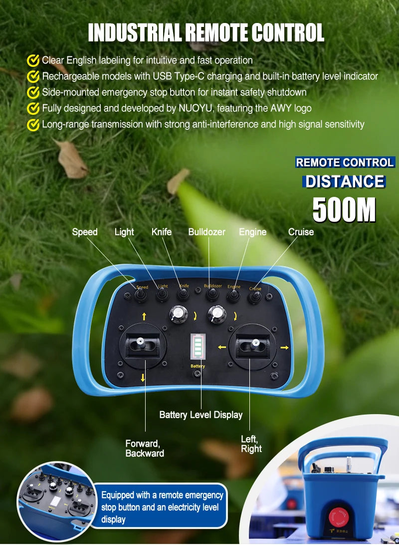 Customized Good Quality Crawler Lawn Mower Grass Cutter Mulcher Multi-functional RobotLawn Mower For Sale