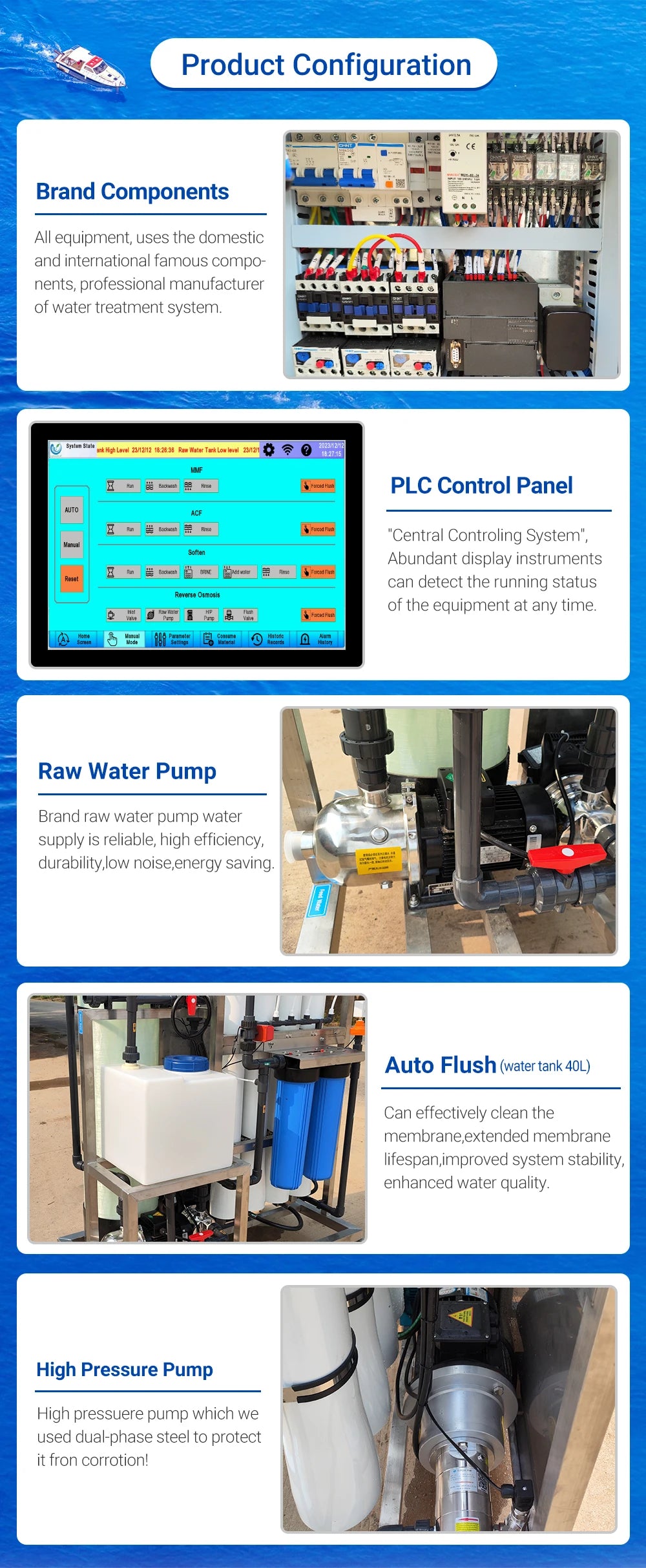 500lphro Seawater Reverse Osmosis Desalination Water Treatment Plant System for Drinking Water