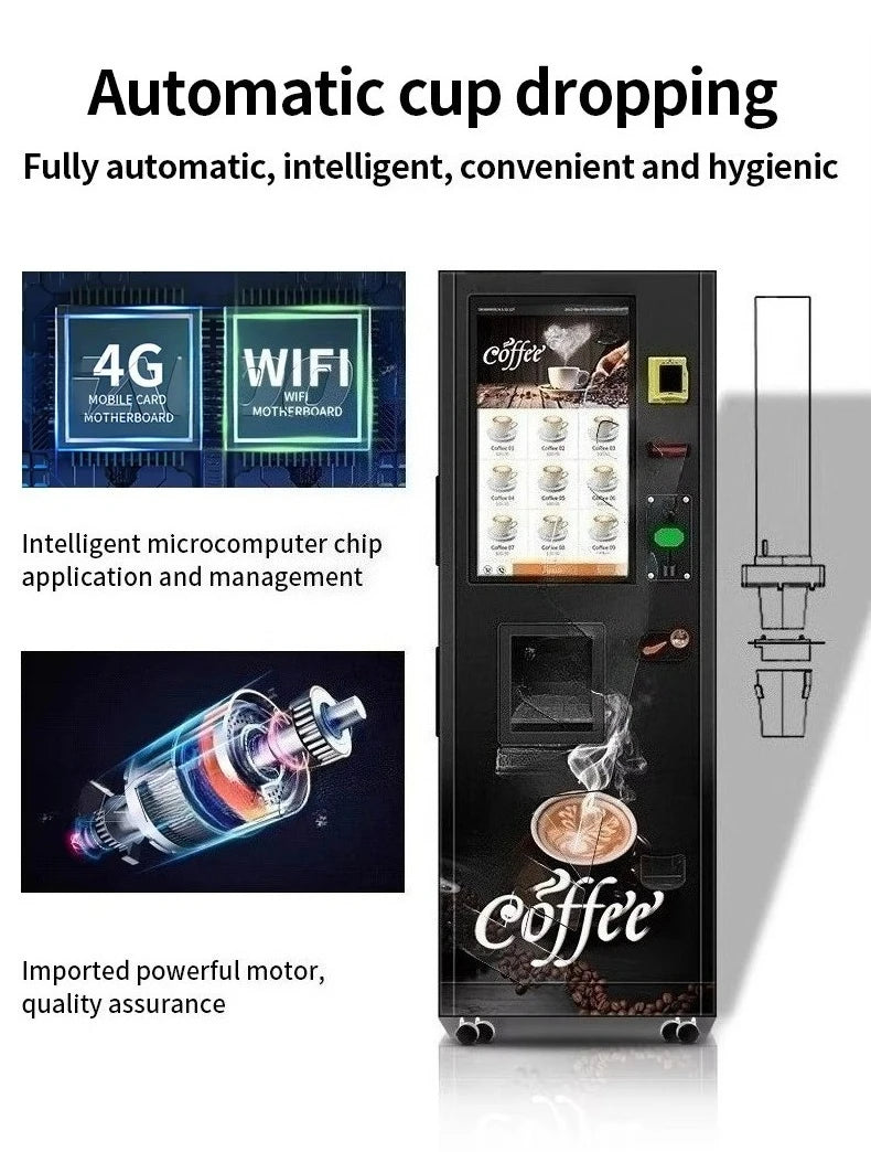 Customized Commercial Coffee Vending Equipment Fully Automatic Coffee Machine Perfect For Office Break Rooms