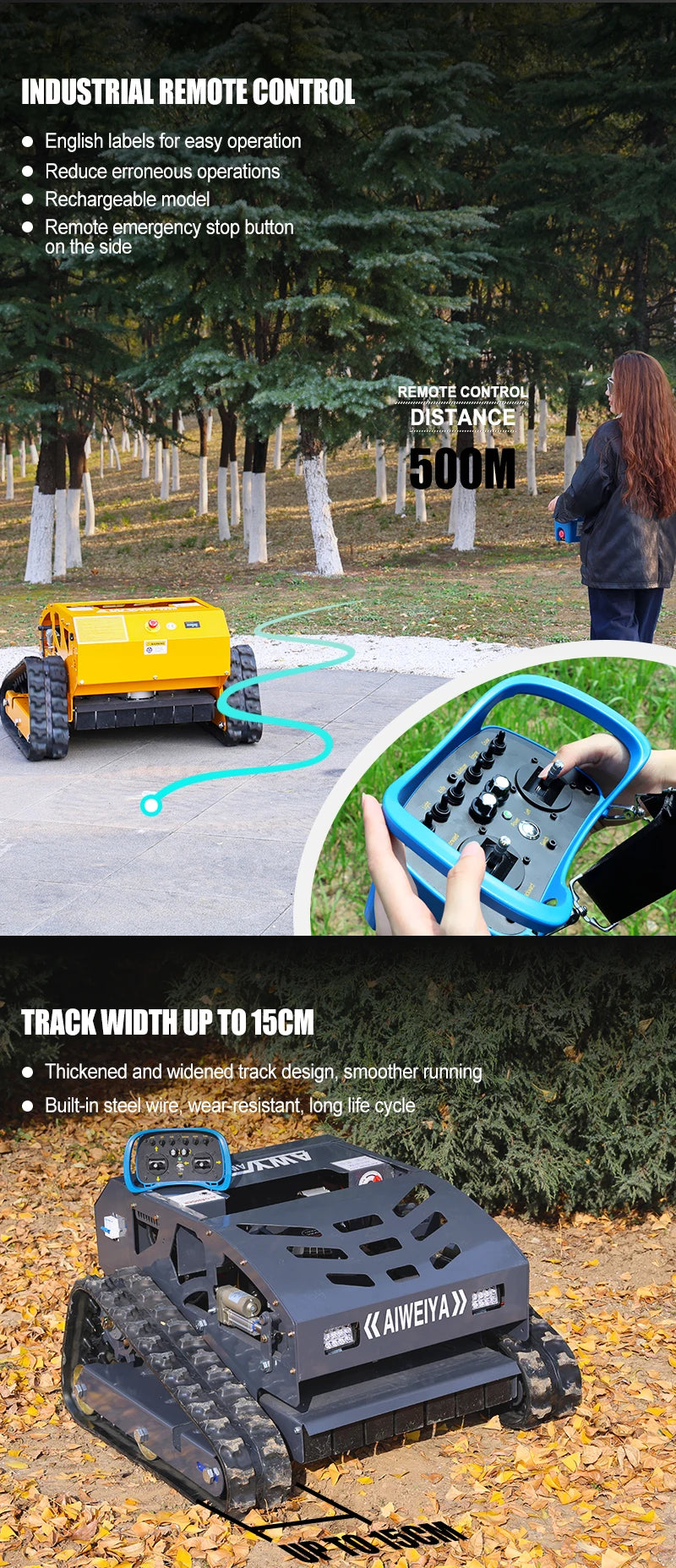 Customized Small High Power Remote Control Robot Lawn Mower CE EPA Approved Free Snow Shovel for Home Garden