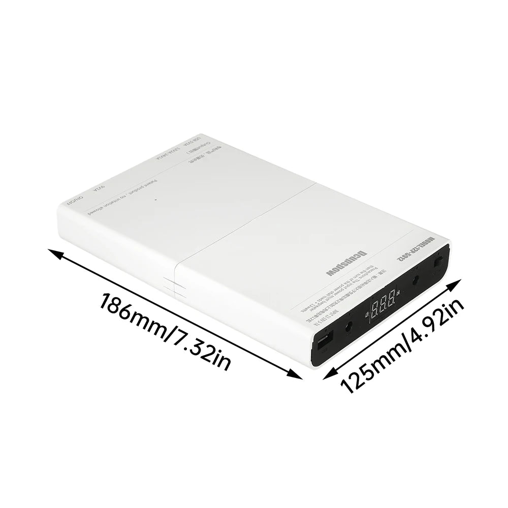 DC 5V9V12V UPS Output Uninterrupted Power Supply 12x18650 Power Bank Box for Cellphone Power Storage Case Optical Modem Router