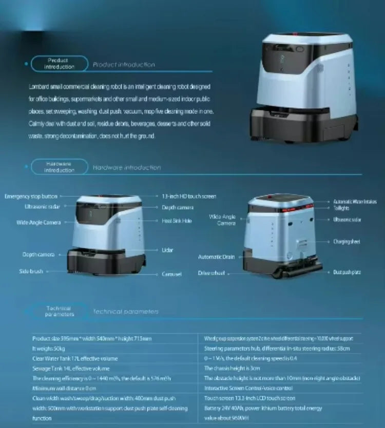 Smart Intelligent Dust Pushing Floor Automatic Self Cleaning Vacuum Commercial Clean Robot