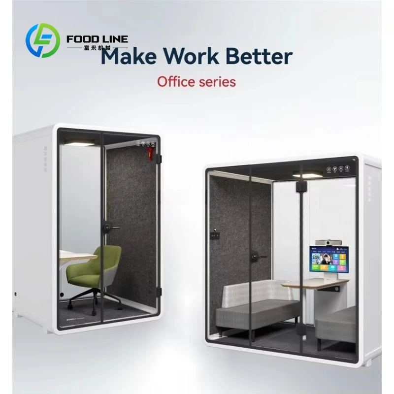 Customized Large Office Pod for 6 People, New Design with Desk, Smart Silent Workspace for Home Office, Soundproof