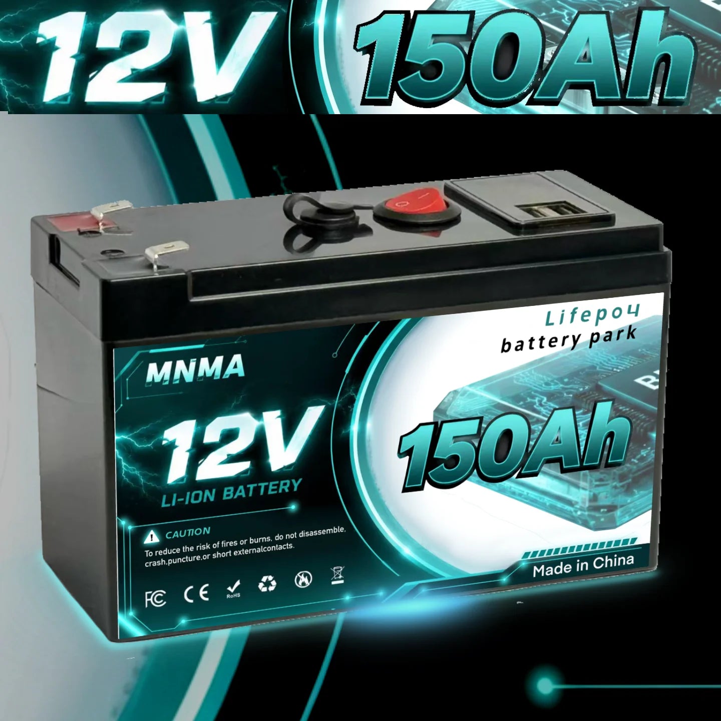 Household Energy Storage Power Supply 12.8V 150Ah LiFePO4 Battery for Household Children's Toy Cars Solar Energy Storage