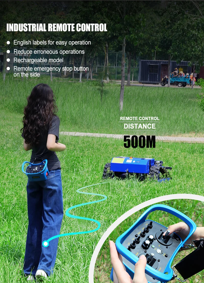 Customized Remote Control Lawn Mower Intelligent Mowing Robot Self-propelled High Horsepower All Terrain