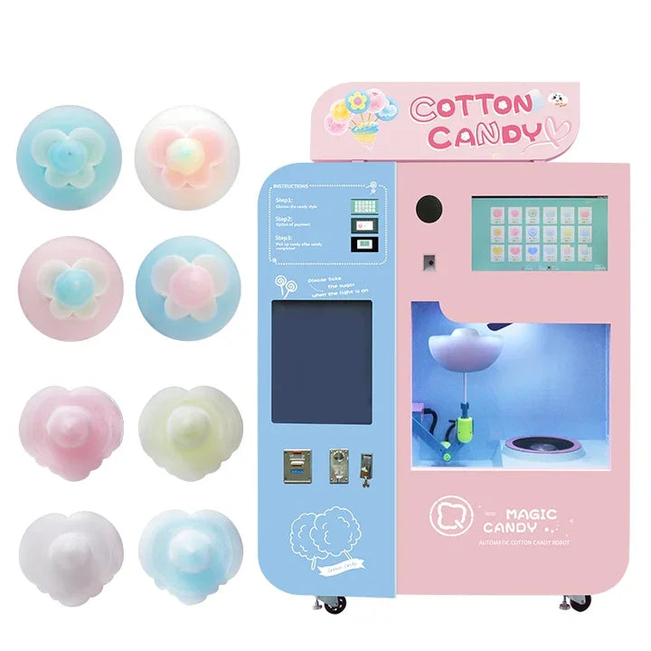 Customized Automated Cotton Candy Vendor Machine Smart App Control Modern Mall Commercial High Capacity Hot Sale 2025