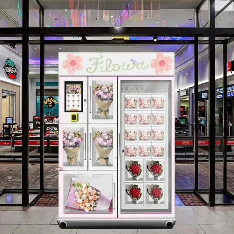 Fresh Florist Flower Vending Machine Customized Smart 24 Self Service Commercial Fresh Keep Indoor Mall Hospital Supermarket Use