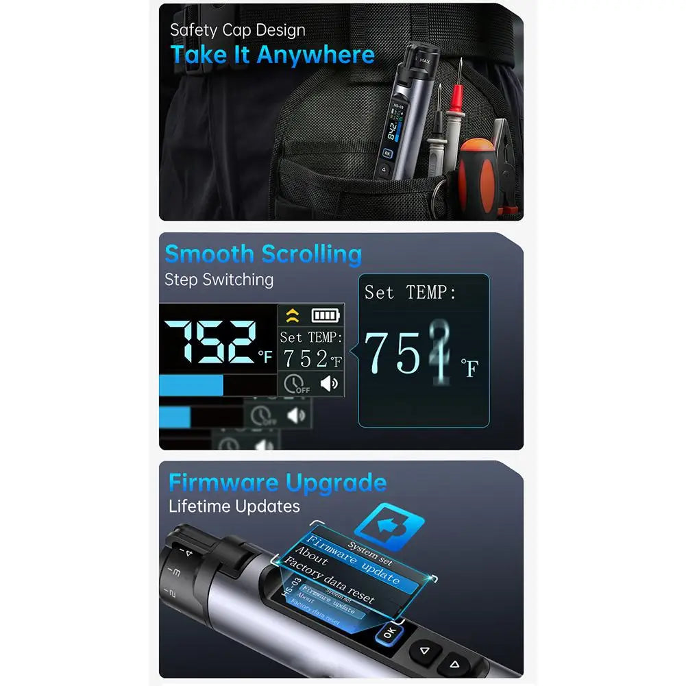 For FNIRSI HS-03 Wireless Electronic Maintenance Pen  Smart Thermal Tool With Auto Sleep Rechargeable TypeC Interfac