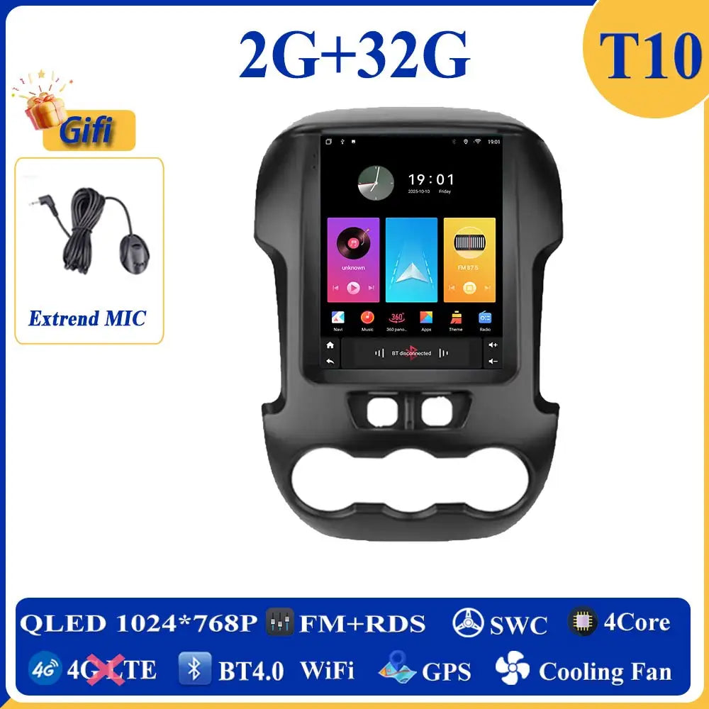 9.7 inch Android 16 Car For Ford Ranger 2012 2013 2014 2015 GPS Navigation High-performance CPU DVD Player Car Stereo Head Unit