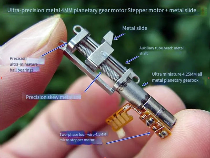 Precision Planetary Deceleration Mini Push Rod Motor 5V DC Screw Slide Stepper Long Linear Actuator with Ball Bearing