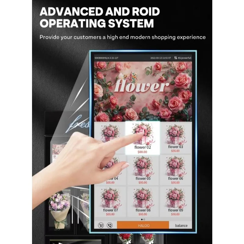 Fresh Florist Flower Vending Machine Customized Smart 24 Self Service Commercial Fresh Keep Indoor Mall Hospital Supermarket Use