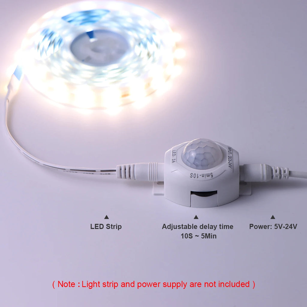 DC 5V 12V 24V 3A Highly Sensitive PIR motion Sensor Light Switch Infrared IR Sensor Detector Switch Time Delay for LED Strip