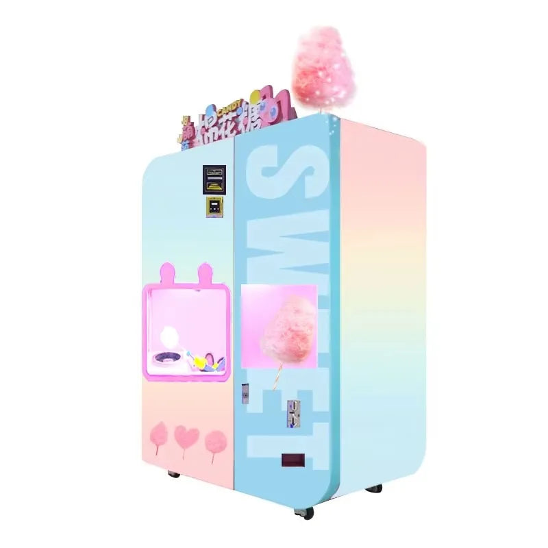 Custom Full Automatic Cotton Candy Vending Machine Commercial Electric Robot Cotton Candy Vending Machine in Mall