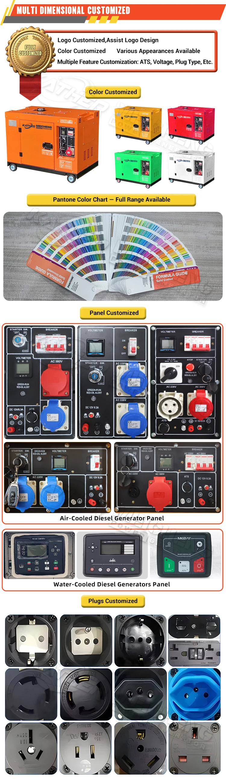 Portable Electrical Generators 10Kw 12Kw 15Kw16kw 20kw 30kw 40kw 45kw Generator Factory Cheap Standby Silent Diesel Genset China