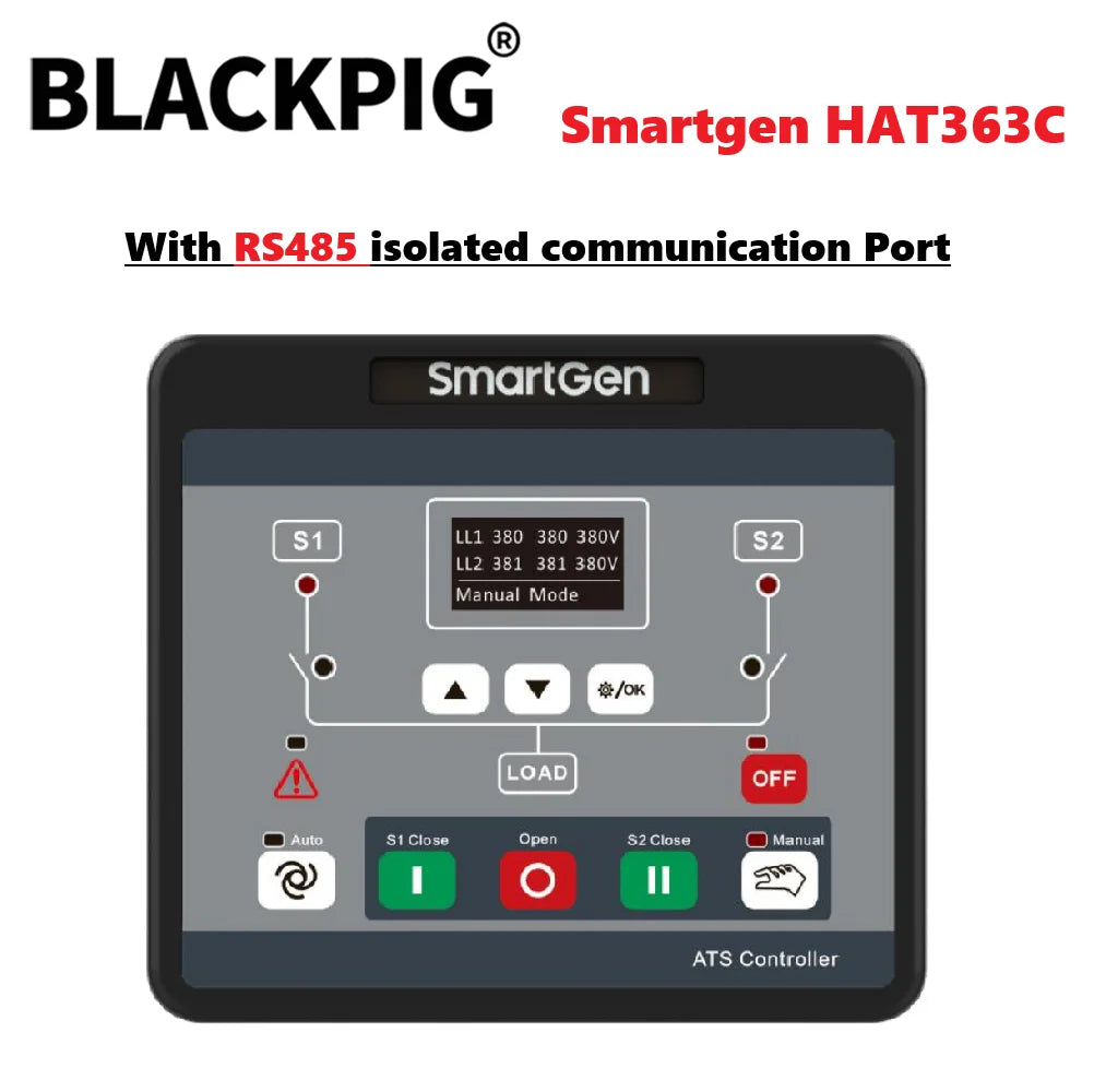 HAT363C SmartGen ATS controller Generator Dual Power Automatic Switch Control Module With RS485 Isolated Communication Port