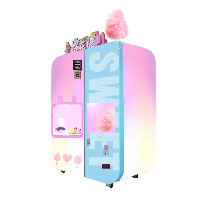 Custom Full Automatic Cotton Candy Vending Machine Commercial Electric Robot Cotton Candy Vending Machine in Mall