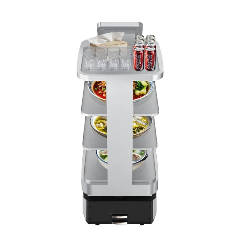 Commercial Autonomous Food Delivery Robot - Customized WiFi Intelligent Guiding Food Service Robot for Restaurant & Hotel