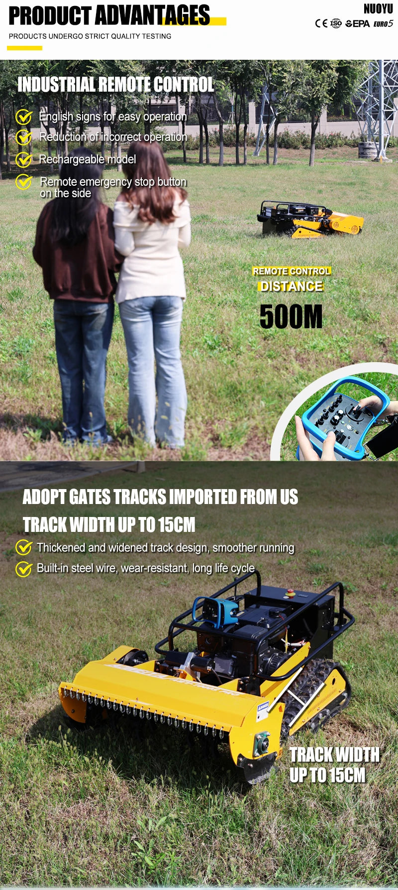 Customized CE Certified Lawn Mower Household Robot Lawn Mower,Crawler RC 4-Stroke Lawn Trimming Equipment