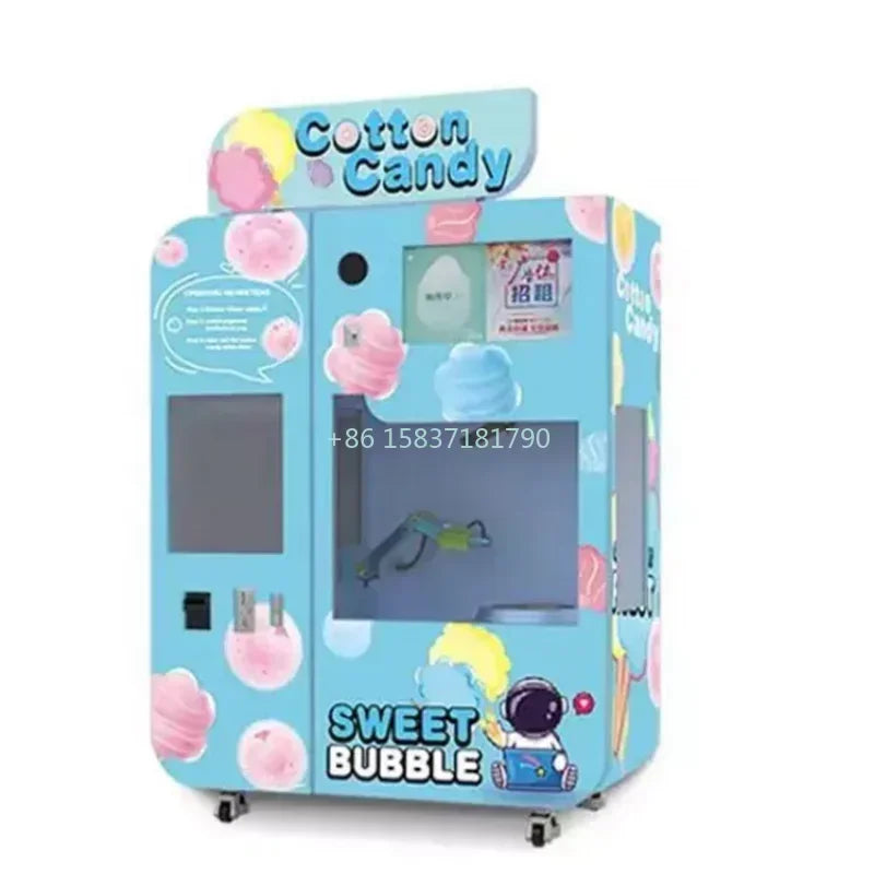 Commercial Cotton Candy Vending Machine Robot Fast Cotton Candy Machine Semi Automatic Forming Cotton Candy Making Machine